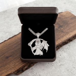 Collar de Plata con Colgante de Guadaña de la Muerte de Lujo, Estilo Hip Hop, Personalizado, con Moissanita Iced Out, Venta al por Mayor - Product Image 3
