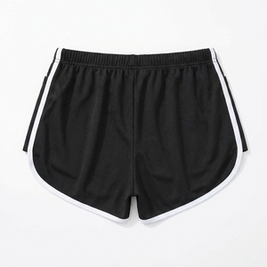 Shorts deportivos para mujer con ribete en contraste, franja lateral, cintura alta, cordón ajustable, secado rápido, ligeros, personalizados para pickleball. - Product Image 3
