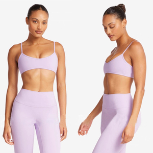 Ensemble de yoga taille haute avec logo personnalisé pour femme, tenue de sport deux pièces, soutien-gorge de sport et leggings sans couture, vêtements de fitness pour l'entraînement - Product Image 1