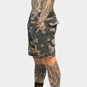 Men Camouflage Cargo Shorts Mid Waist Drawstring Breathable Canvas Bermuda Shorts Casual Style With Pockets - Product Image 2