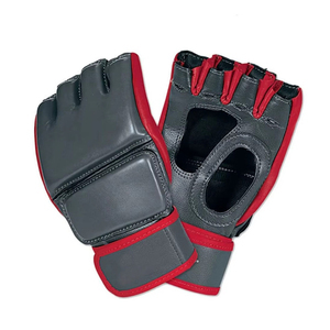Guantes de MMA Rahsal Industries RI-MMG-01, Medios Dedos, de Cuero, Unisex, con Cierre, Rojo y Negro, para Entrenamiento de Artes Marciales y Kick Boxing - Product Image 1