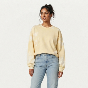 T-shirt ample et délavé pour femme, style vintage, en coton épais, à épaules tombantes - Product Image 1