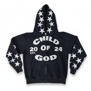 Customized Logo Digital Printed with embroidery Zipper-Up Hoodies for men 100% cotton fleece 450gsm - Product Image 1