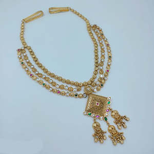 Joyería Corporal Tradicional de Moda con Piedras Pota y Perlas Kamarband para Novias y Eventos Festivos 10575649PGR - Product Image 1