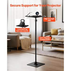 Adjustable Height 30.3-63.4 Inch <b>Projector</b> <b>Stand</b> 360 Degree Horizontal Rotation Gimbal Mount Tray Support for Outdoor Meetings - Product Image 2