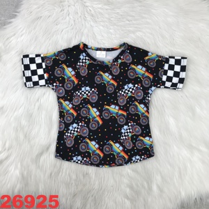 Camiseta con Estampado de Personajes para Niños, Camiseta de Tela de Seda de Leche con Hombros Descubiertos para Bebés, Ropa de Verano para Bebés y Niñas, Cuello <span class=keywords><strong>Polo</strong></span> - Product Image 1
