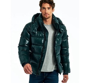 <b>Men's</b> <b>Hooded</b> Puffer Jacket Solid Color Thick Winter <b>Coat</b> Windproof Zipper Closure Casual Style PU Coated Regular Fit - Product Image 4