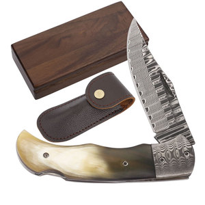 Nuevos Cuchillos Plegables Hechos a Mano de Alta Calidad, Cuchillos Plegables de Acero de Damasco, Herramientas Hechas a Mano - Product Image 1