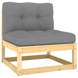 Ensemble de salon de jardin modulaire en bois de pin massif naturel et 100% polyester pour usage extérieur - Product Image 5