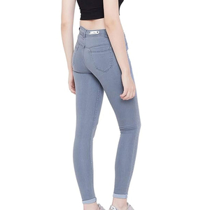 Jean décontracté pour femme 2026, taille mi-haute, coupe ajustée, confortable et respirant, design skinny, OEM - Product Image 4