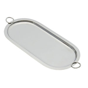 Plateau de service en métal martelé, élégant plateau rectangulaire argenté avec poignées, décoration moderne pour la maison, plateau décoratif pour la cuisine et la salle à manger - Product Image 5