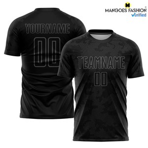 Maillot de football personnalisé gris noir-camo avec transfert thermique, tissu personnalisé, logo personnalisé, nom d'équipe personnalisé pour adultes unisexes - Product Image 3