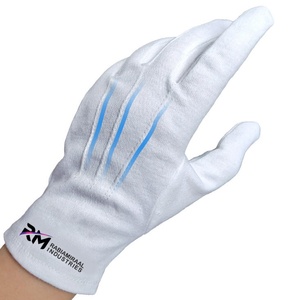 Gants de nettoyage professionnels RMI pour bijoux, respirants, avec manchette de sécurité, sans poudre, en polyester et coton blanc, pour le travail et les cérémonies - Product Image 2