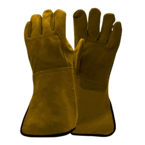 High Performance Heavy Duty Cowhide Split Leather Welding <b>Gloves</b> Flame Retardant Construction Barbecue Protective Gear Safety - Product Image 3