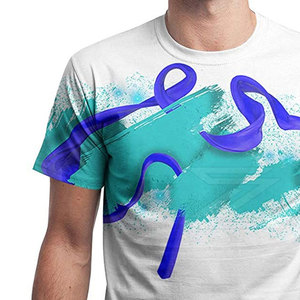 Camiseta de algodón para hombre, informal, de verano, con estampado DTG duradero, manga corta, cuello redondo, informal. - Product Image 5