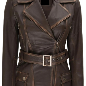 Chaqueta de cuero para mujer con cremallera frontal, manga larga, elegante y a la moda, perfecta para el uso diario en otoño. - Product Image 4