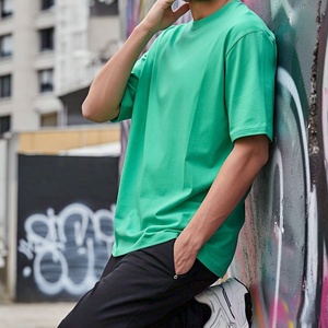 Fabricant de vêtements personnalisé vente en gros personnalisé 300g 100% coton vierge épaule tombante 100% coton T-shirt pour hommes coupe ample - Product Image 2
