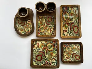 Handmade Wooden Printed Decorative Tray for Elegant Home Decor Premium Wooden Printed Tray for Stylish <b>Table</b> <b>Decoration</b> - Product Image 3