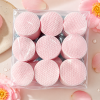 OEM Y464 Tampons de coton perlés à l'acide salicylique de camélia 95g, conception double face, tampon nettoyant gaufré, feuille cosmétique pour l'exfoliation
