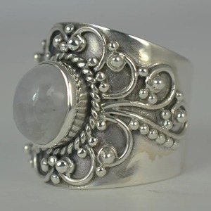 Blue Fire Rainbow Moonstone <b>Ring</b> 925 Sterling <b>Silver</b> Handmade <b>Statement</b> Promise <b>Ring</b> for Women Boho Oval June Birthstone Jewelry - Product Image 1