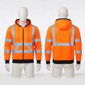 Unisex High Visibility Safety <b>Work</b> <b>Jacket</b> 300 GSM Polyester/Cotton <b>Canvas</b> Anti-UV Waterproof Breathable Quick Dry Hooded - Product Image 1