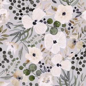 Papel Tapiz Autoadhesivo con Diseño Floral y de Hojas Estilo Boho en Beige y Café, Papel Decorativo de Contacto Fácil de Aplicar - Product Image 1