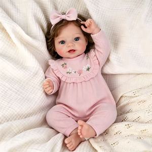 Muñeca Bebé Reborn Sonriente de Babeside, Muñeca de Vinilo con Cuerpo de Tela de 20 Pulgadas, Niña Pequeña - Product Image 3