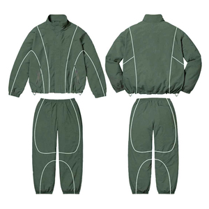 Wholesale Y2K <b>Star</b> Tracksuit Set Custom Logo Reflective Piping Oversized Windbreaker <b>Jacket</b> Pants 2 Piece Men Women Streetwear - Product Image 4