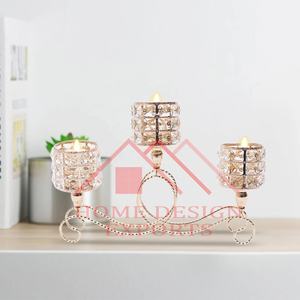 Décorations de table Bougeoir Globe en cristal de qualité supérieure Candélabre votif à 3 bras avec Globe en cristal Votive - Product Image 3