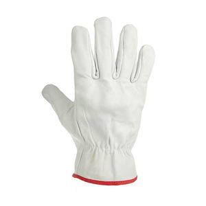 Gants d'assemblage en cuir blancs respirants à doigts complets avec paume renforcée, service OEM - Product Image 4