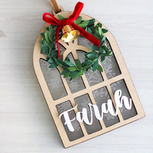 Letrero de Madera de Feliz Navidad con Copo de Nieve, Decoración Tradicional Navideña, Artesanía - Product Image 4