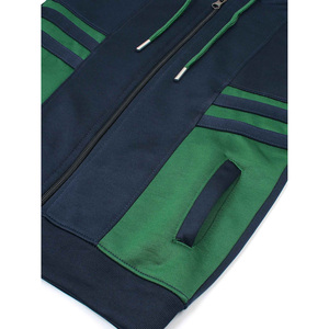 Survêtement pour garçons, couleur marine et verte, veste à capuche avec fermeture éclair, pantalon à taille élastique, poches latérales, tenue sportive, vêtements d'automne - Product Image 5