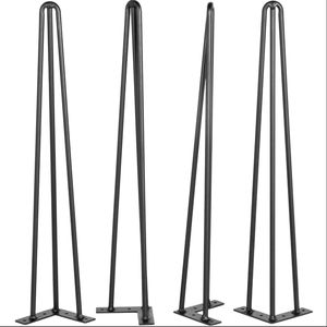 Hairpin <b>Table</b> <b>Legs</b> 22" 3 Robs 4pcs 880lbs Load Capacity Black Heavy Duty Stainless Steel Modern DIY Dining Desk EDPTBL023 - Product Image 1