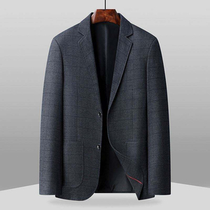 Blazer en laine mélangée pour homme, coupe ajustée, veste formelle, vêtement de bureau, fabricant OEM, vente en gros, usine - Product Image 2