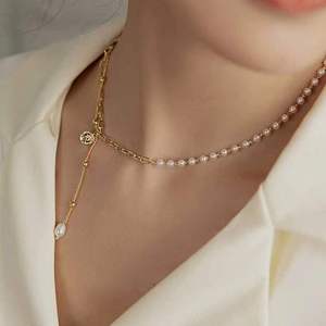 Collar de Gargantilla de Lujo de Alta Gama para Mujer, Perla Natural de Agua Dulce, Diseño de Capas de Cuentas Ligeras, Moda de Alta Gama - Product Image 3