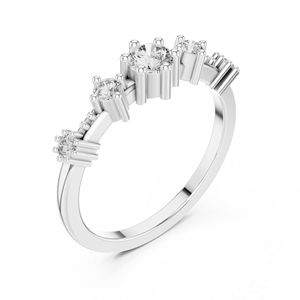 Anillo de Oro Rosa de 14K con Diamante Cultivado en Laboratorio, Corte Redondo, para Mujer |   Ropa de Fiesta |   Diamante Cultivado Nuevo - Product Image 3