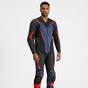 Combinaison en cuir pour motards, veste et pantalon de moto en cuir, personnalisable - Product Image 1