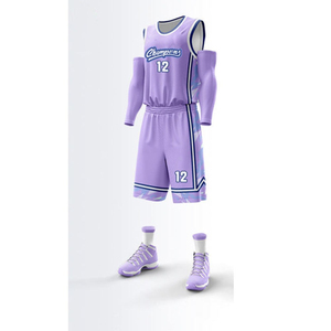 Uniforme de Baloncesto Personalizado de Alta Calidad, Transpirable, Reversible, Color Morado Real - Product Image 1
