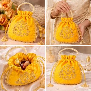 Affordable Fancy Potli <b>Bag</b> with Handmade Beads and Detailed Embroidery <b>for</b> <b>Bridesmaids</b>, <b>Wedding</b> Guests - Product Image 6