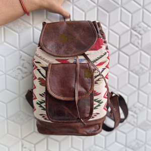 Mochila de cuero Jacquard hecha a mano Unisex multiusos nuevo diseño clásico bolso moda venta al por mayor producto a granel Mochila De Cuero Real - Product Image 1