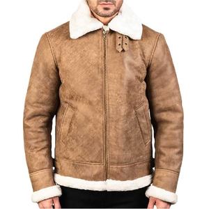 Chaqueta de cuero marrón premium para hombre, de gamuza suave, cuero auténtico, con cierre de cremallera, cuello de banda y diseño elegante, estilo motero. - Product Image 2