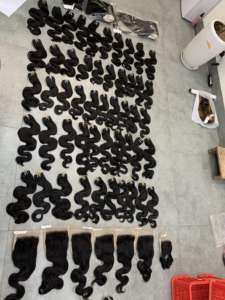 ผมมนุษย์บริสุทธิ์รวมกลุ่มคลื่นร่างกายสีธรรมชาติต่อขนหนังกําพร้าผมเวียดนามดิบชิดกัน - Product Image 5