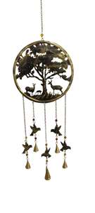 Placa Decorativa Redonda de Metal Pintado con Diseño de Campana de Viento Antigua - Escultura Artística para Decoración del Hogar (Modelo LV0017) - Product Image 3