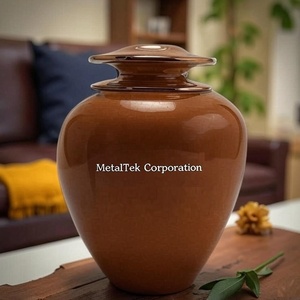 Urna de cremación Satori de lujo azul brillante diseño americano moderno colores personalizables tarros de cenizas para adultos suministros funerarios al por mayor. - Product Image 6