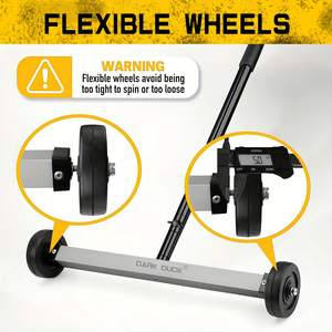 Ruedas de barredora magnéticas con mango ajustable de 17 pulgadas, capacidad de 8,8 libras, clavos magnéticos resistentes para limpieza de suelos - Product Image 4