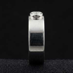 Premium Platinum Diamond Engagement Band <b>Ring</b> for <b>Men</b> Sparkling Elegant Groom Jewelry - Product Image 3