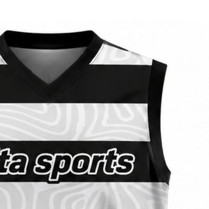 Black White Volleyball Sleeveless Shirt Athletic Team Sportswear Top Match Uniform Training Performance Clothing - Product Image 4
