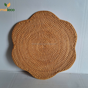Mantel Individual de ratán tejido a mano con borde festoneado, decoración Floral para el hogar, mantel para boda, restaurante, fiesta - Product Image 4