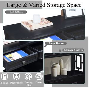 Consolle in Legno di Pino Stile Rustico da 36 Pollici con 4 Cassetti e 1 Ripiano per Ingresso, Soggiorno o Camera da Letto - Product Image 4