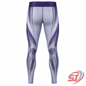 Leggings de Compresión Personalizados para Hombre, Diseño de Malla, Largos, para Correr y Gimnasio, Transpirables, de Secado Rápido, OEM ODM, Violet Glacier - Product Image 2